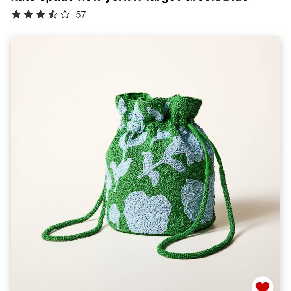 Kate Spade Green Floral Drawstring Bag